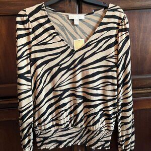 MICHAEL KORS Animal Print Top XS